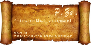 Princzenthal Zsigmond névjegykártya